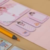 Cute sticky note set with card combination, cartoon color tear-off notepad, student creative ins irregular-shaped stickers Application Scenario